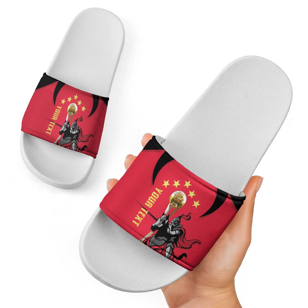 Trinidad and Tobago Cricket Personalized Slide Sandals Trinbago Knight Riders 5th Champions Proud LT14