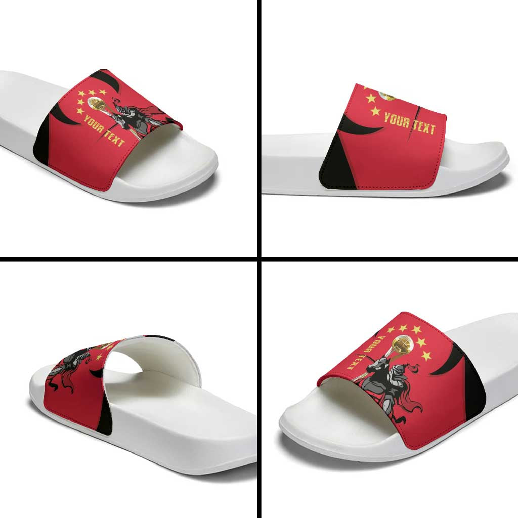 Trinidad and Tobago Cricket Personalized Slide Sandals Trinbago Knight Riders 5th Champions Proud LT14