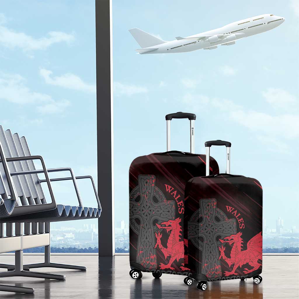 Wales Luggage Cover Celtic Cross Welsh Red Dragon LT14