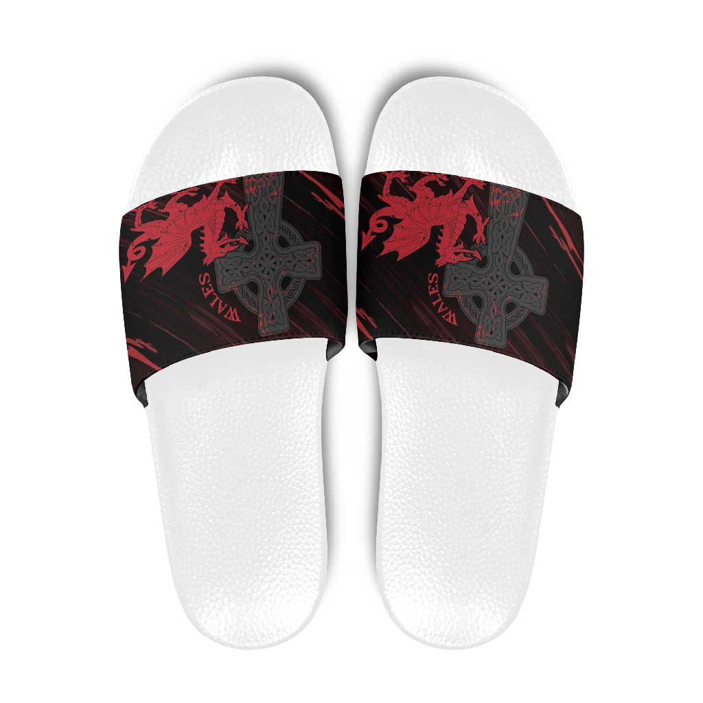 Wales Slide Sandals Celtic Cross Welsh Red Dragon LT14