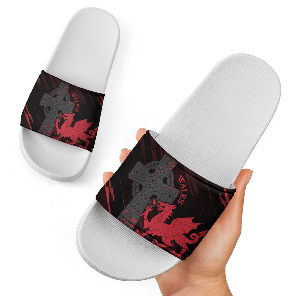 Wales Slide Sandals Celtic Cross Welsh Red Dragon LT14