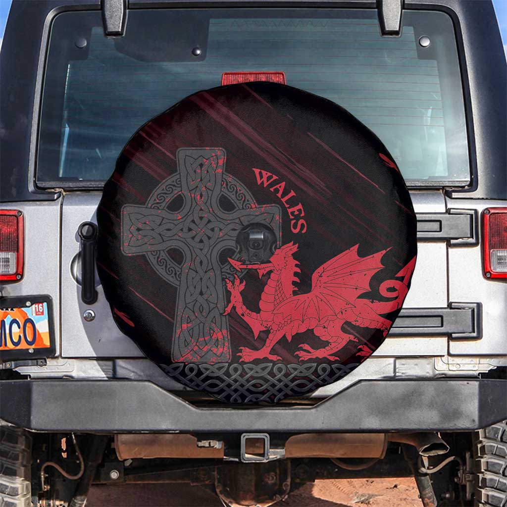 Wales Spare Tire Cover Celtic Cross Welsh Red Dragon LT14