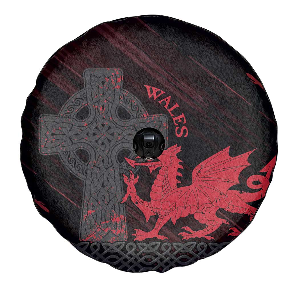 Wales Spare Tire Cover Celtic Cross Welsh Red Dragon LT14