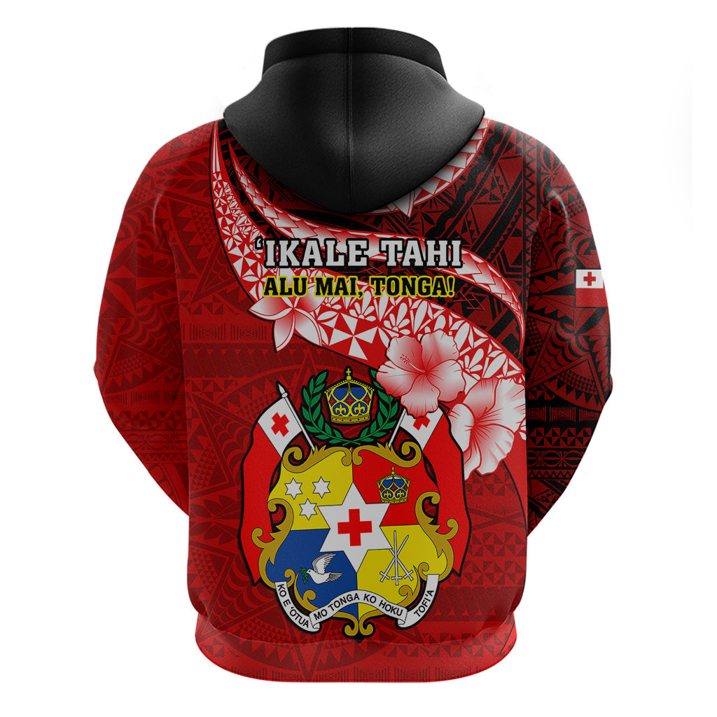 Tonga Rugby Hoodie Ikale Tahi Tongan Ngatu Pattern With Dabbing Ball LT14