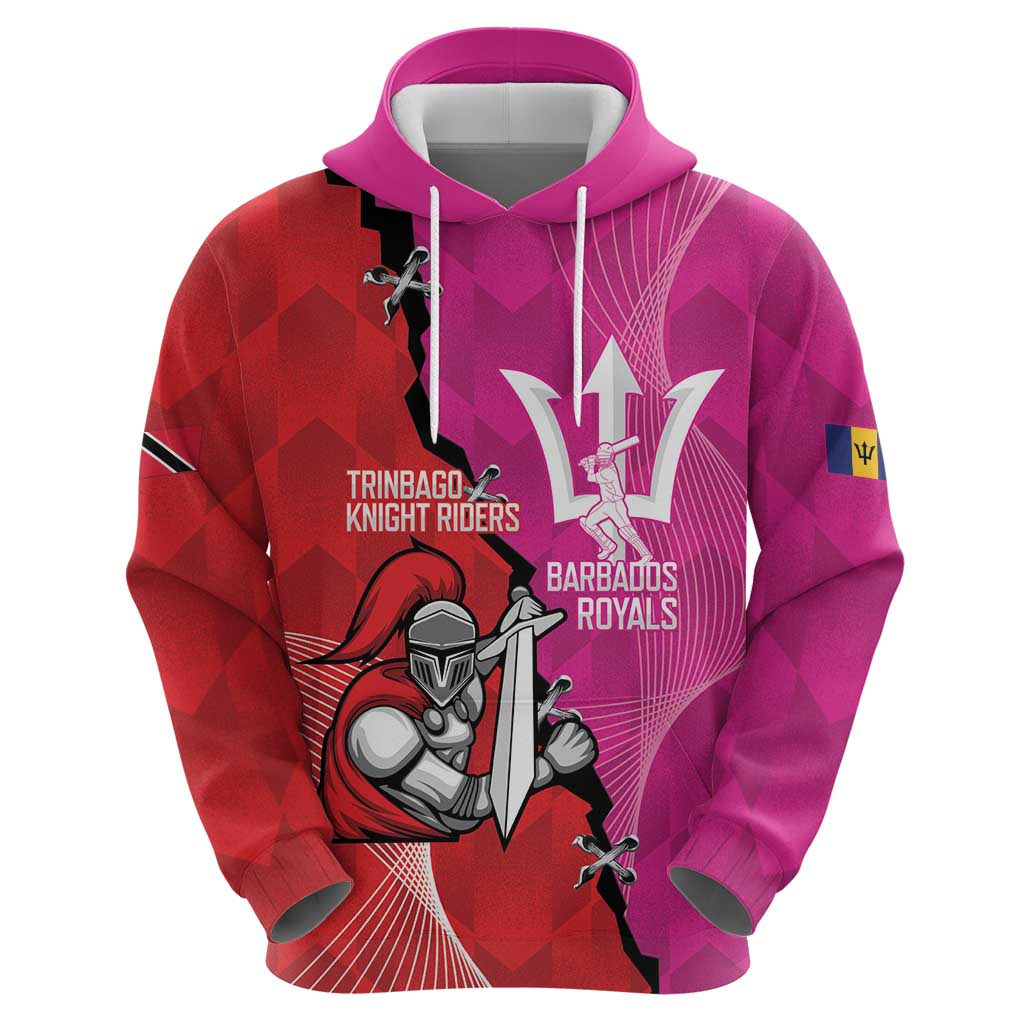 Barbados and Trinbago Cricket Personalized Hoodie Royals Knight Riders Together LT14
