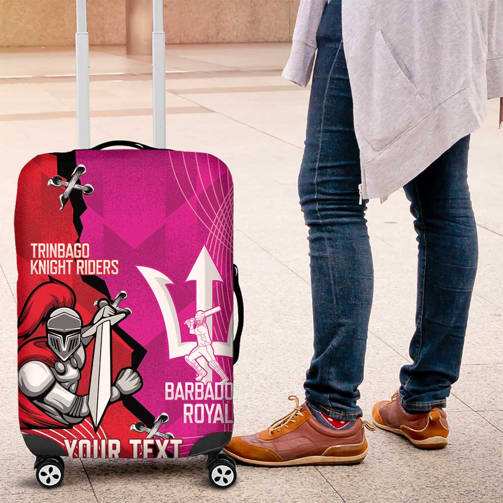 Barbados and Trinbago Cricket Personalized Luggage Cover Royals Knight Riders Together LT14