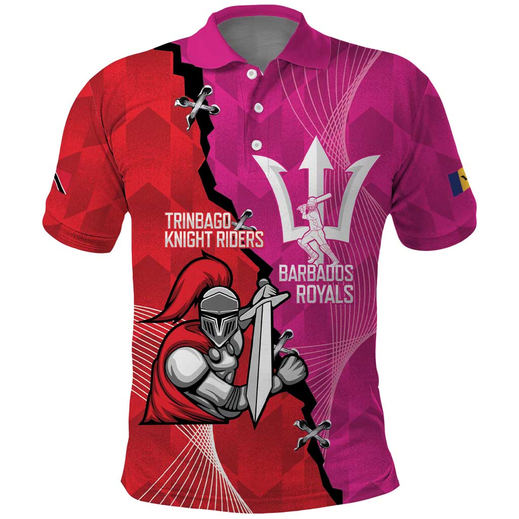 Barbados and Trinbago Cricket Personalized Polo Shirt Royals Knight Riders Together LT14