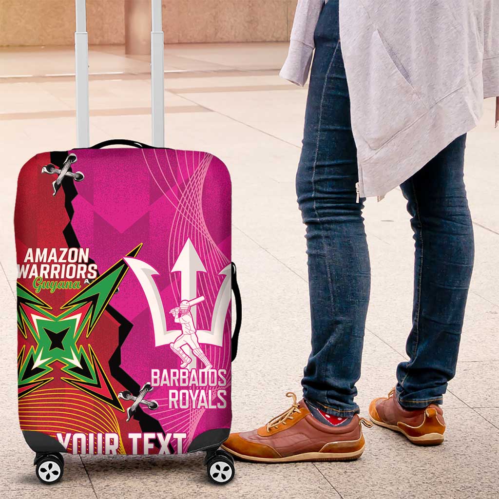 Barbados and Guyana Cricket Personalized Luggage Cover Royals Amazon Warriors Together LT14