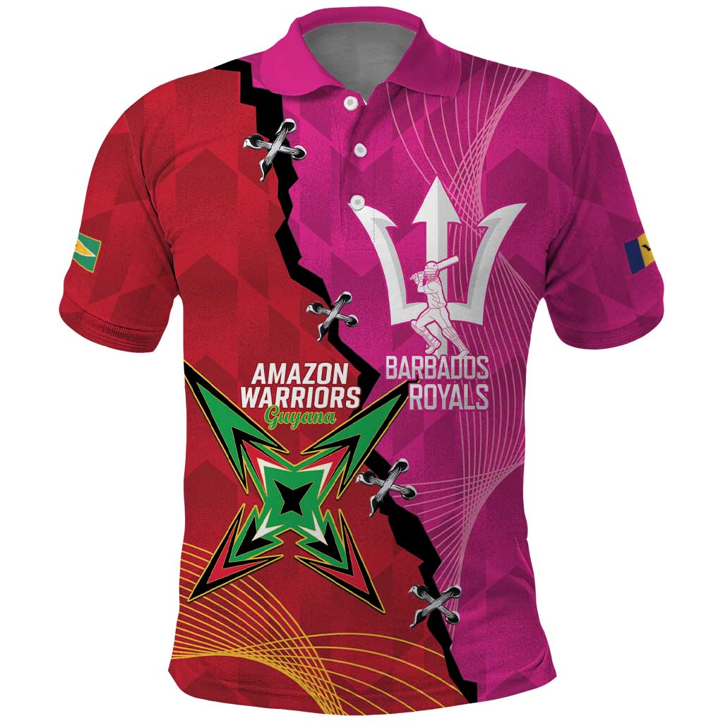 Barbados and Guyana Cricket Personalized Polo Shirt Royals Amazon Warriors Together LT14