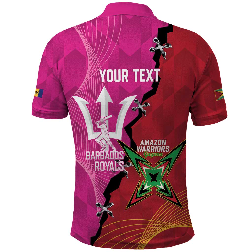 Barbados and Guyana Cricket Personalized Polo Shirt Royals Amazon Warriors Together LT14