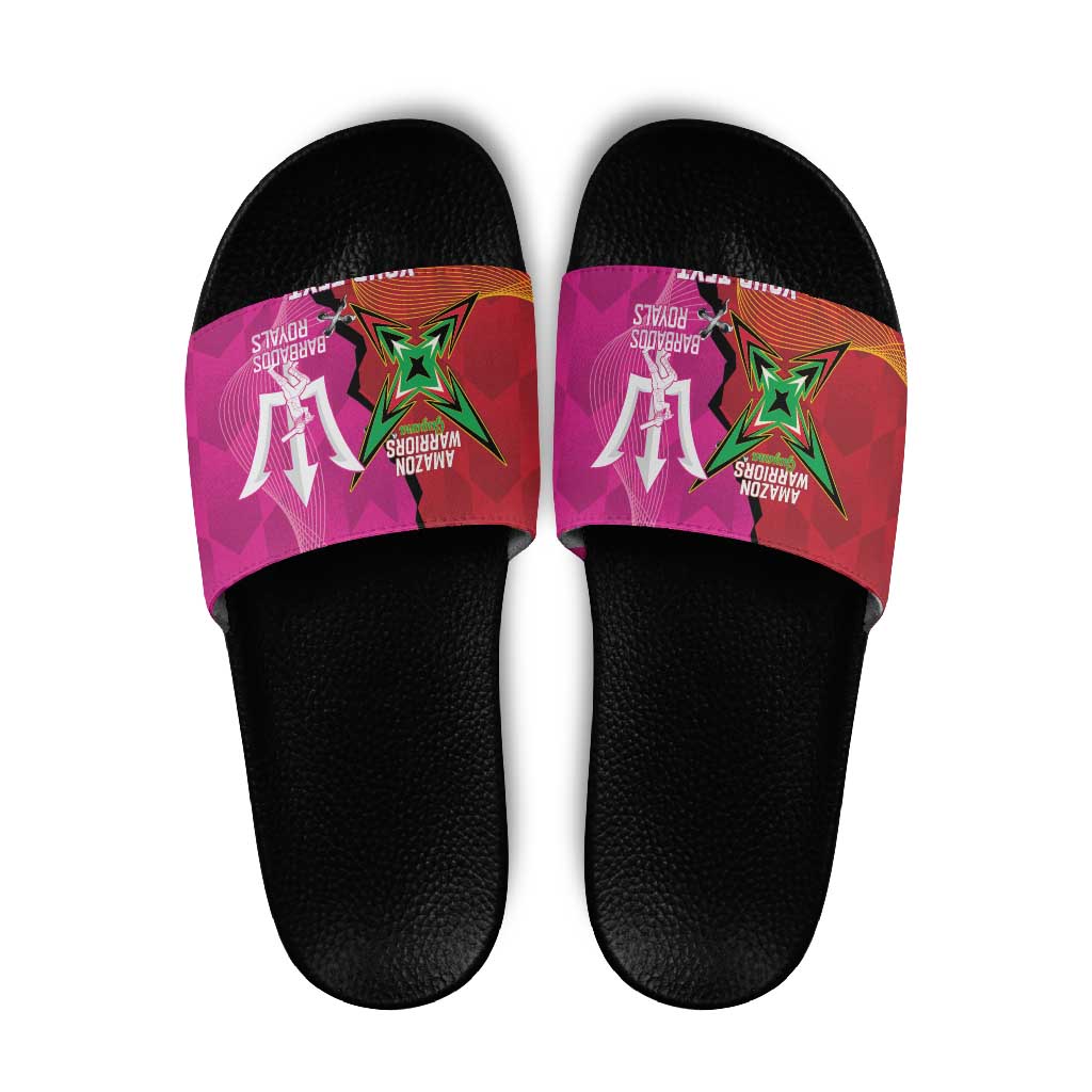 Barbados and Guyana Cricket Personalized Slide Sandals Royals Amazon Warriors Together LT14