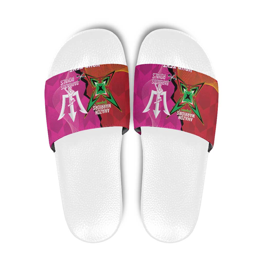 Barbados and Guyana Cricket Personalized Slide Sandals Royals Amazon Warriors Together LT14