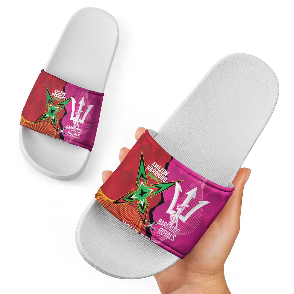 Barbados and Guyana Cricket Personalized Slide Sandals Royals Amazon Warriors Together LT14