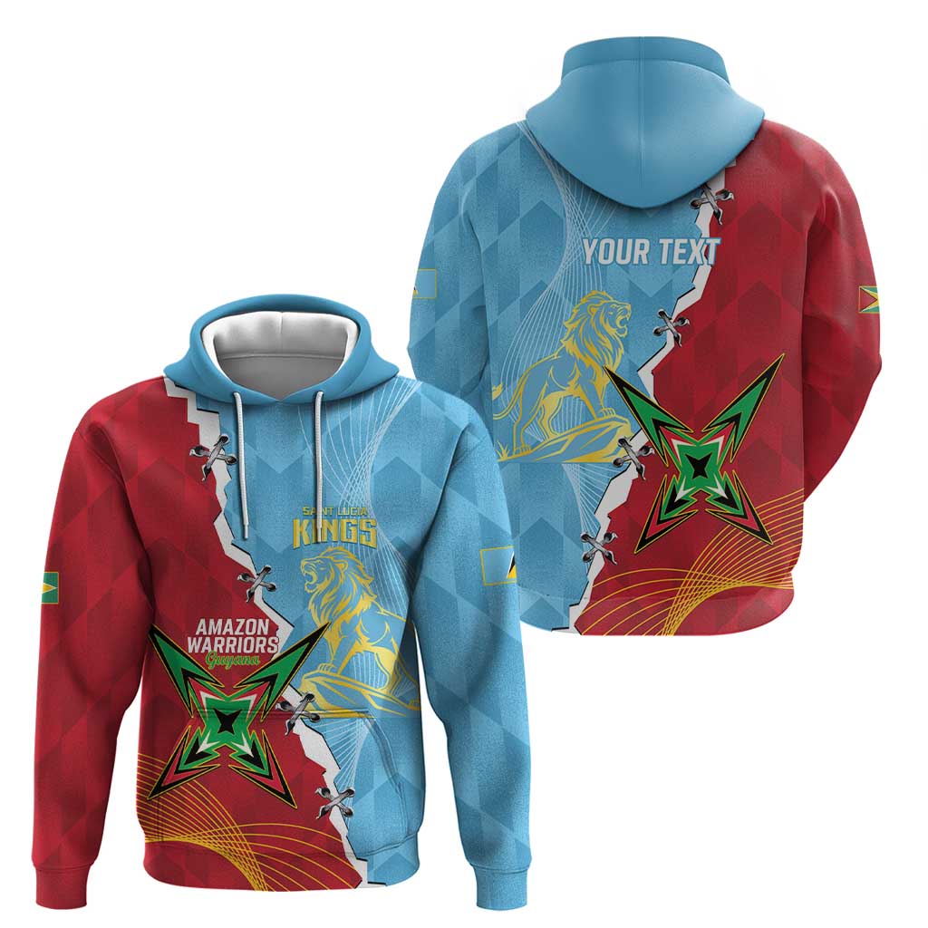 Saint Lucia and Guyana Cricket Personalized Hoodie Kings Amazon Warriors Together LT14