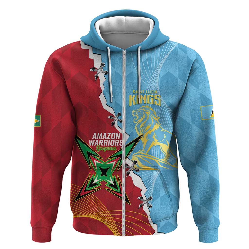 Saint Lucia and Guyana Cricket Personalized Hoodie Kings Amazon Warriors Together LT14