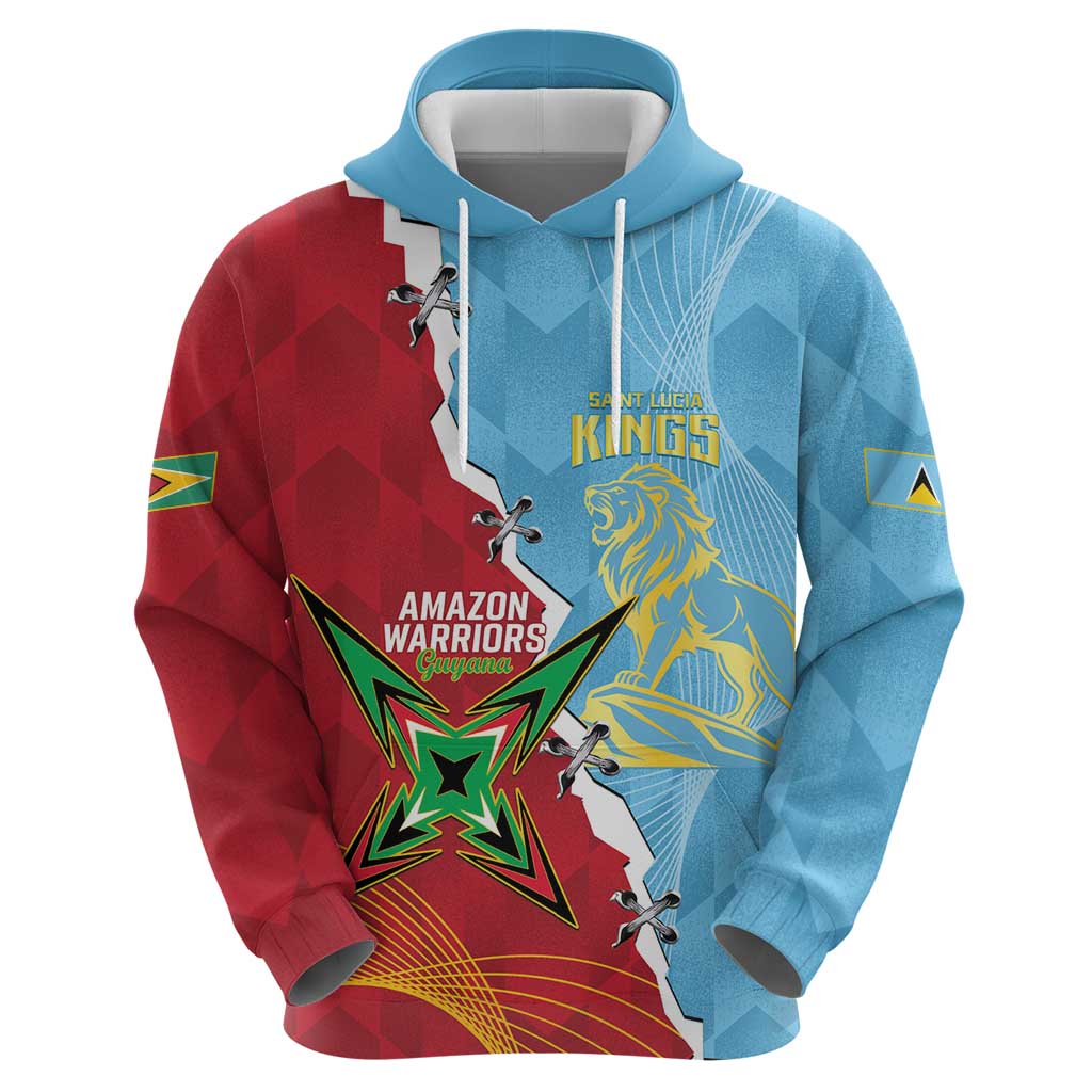 Saint Lucia and Guyana Cricket Personalized Hoodie Kings Amazon Warriors Together LT14