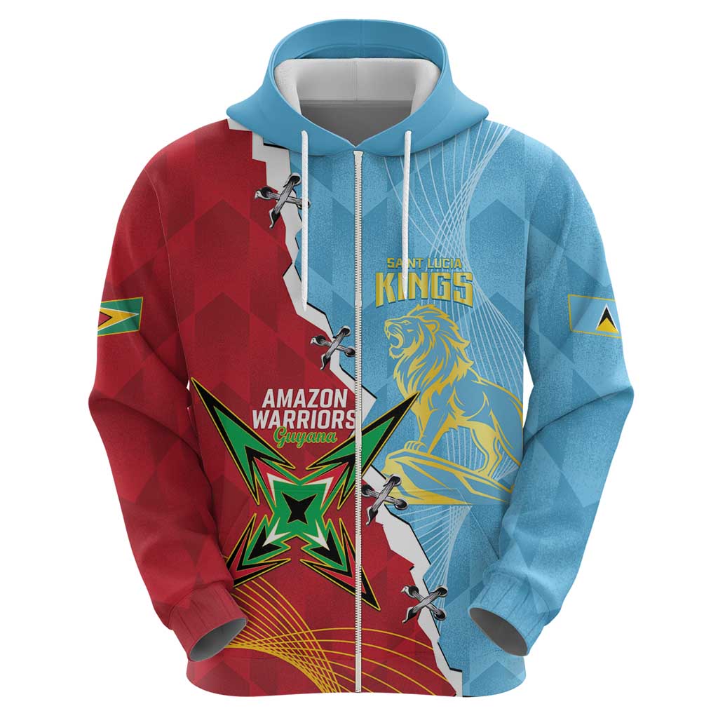 Saint Lucia and Guyana Cricket Personalized Hoodie Kings Amazon Warriors Together LT14