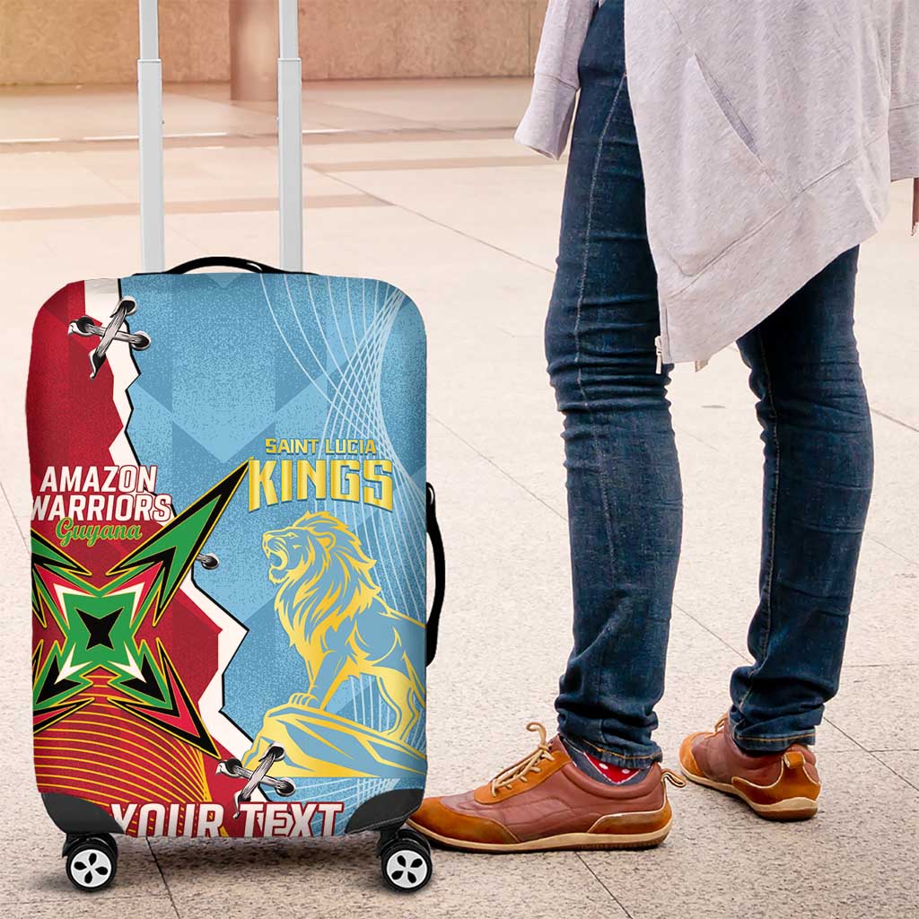 Saint Lucia and Guyana Cricket Personalized Luggage Cover Kings Amazon Warriors Together LT14