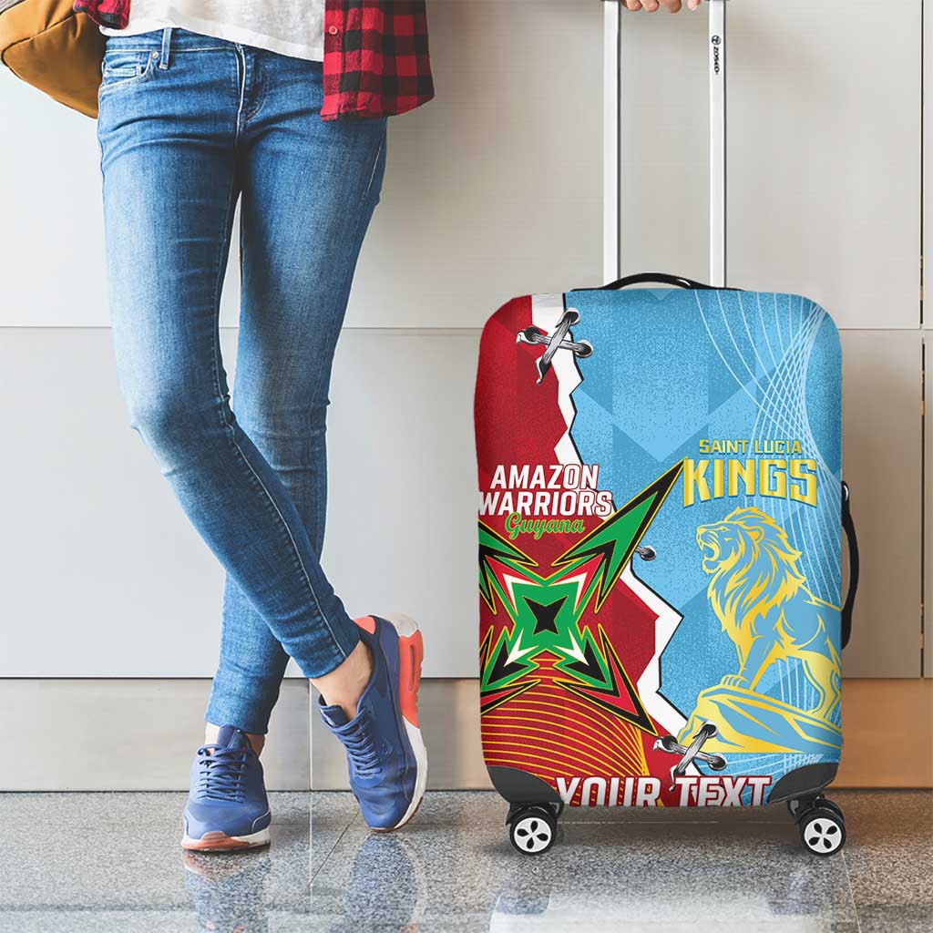 Saint Lucia and Guyana Cricket Personalized Luggage Cover Kings Amazon Warriors Together LT14