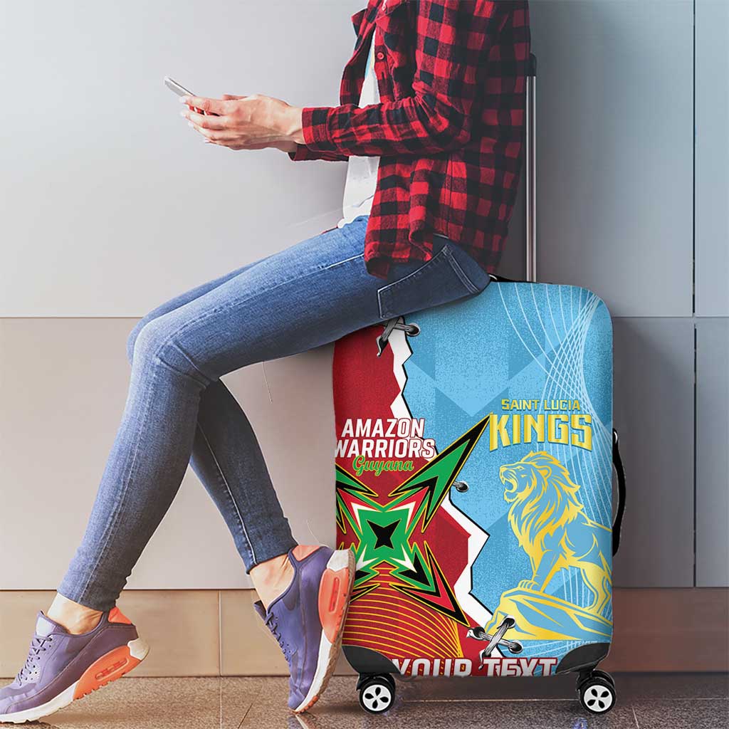 Saint Lucia and Guyana Cricket Personalized Luggage Cover Kings Amazon Warriors Together LT14