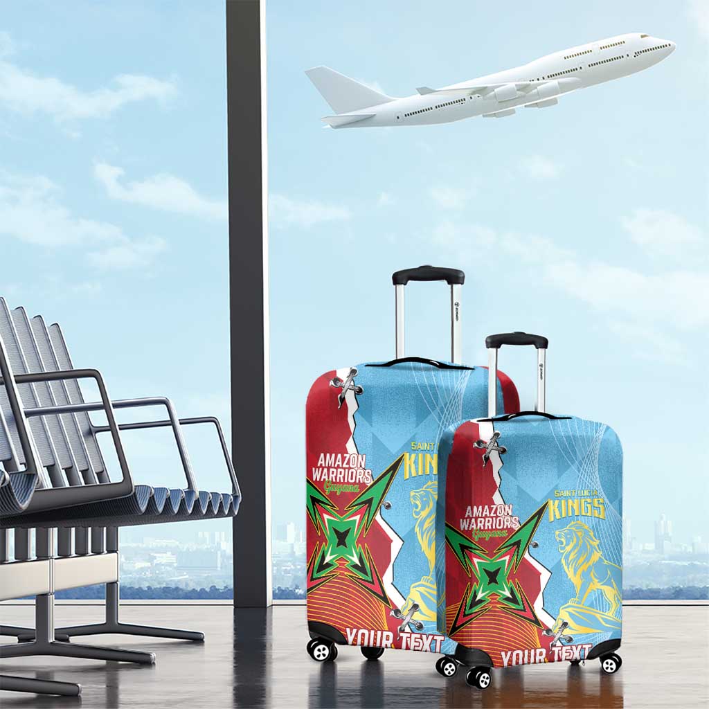 Saint Lucia and Guyana Cricket Personalized Luggage Cover Kings Amazon Warriors Together LT14