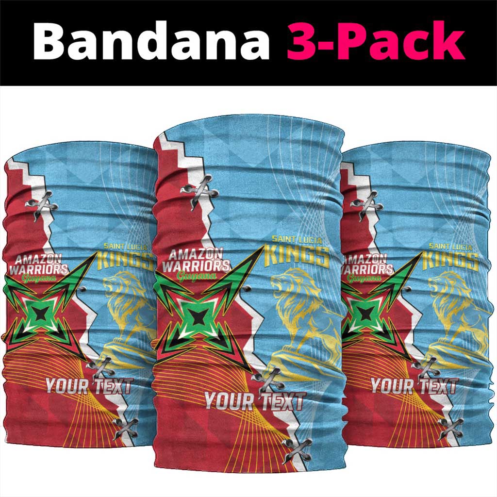 Saint Lucia and Guyana Cricket Personalized Neck Gaiter Kings Amazon Warriors Together LT14