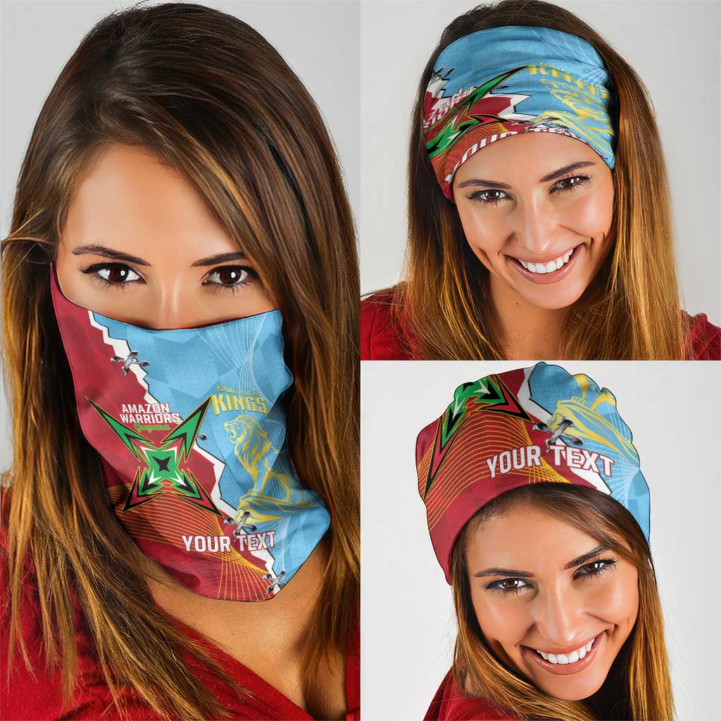 Saint Lucia and Guyana Cricket Personalized Neck Gaiter Kings Amazon Warriors Together LT14