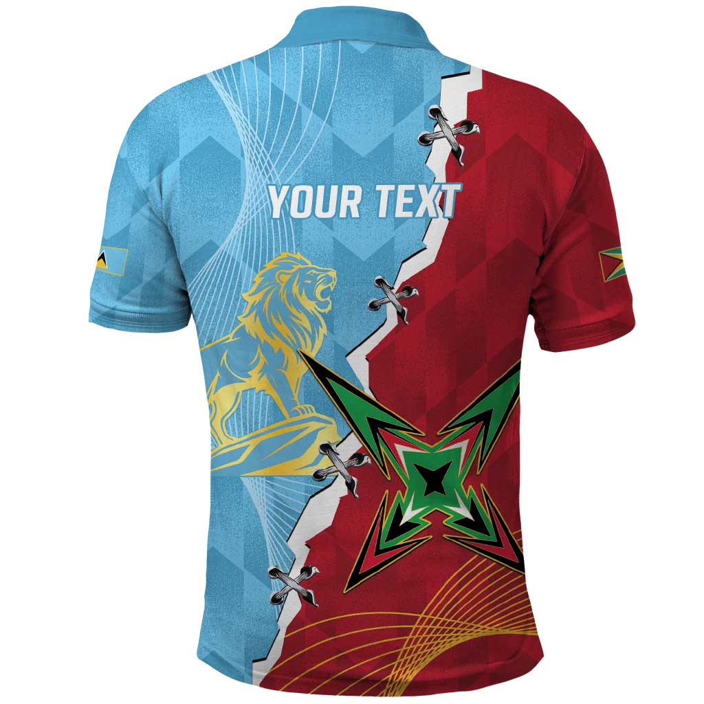 Saint Lucia and Guyana Cricket Personalized Polo Shirt Kings Amazon Warriors Together LT14
