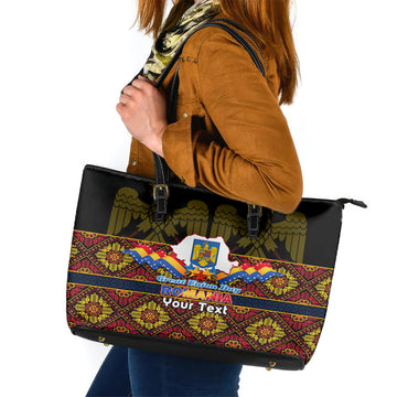 Personalised Romania Great Union Day Leather Tote Bag Ziua Marii Uniri 105th Anniversary LT14
