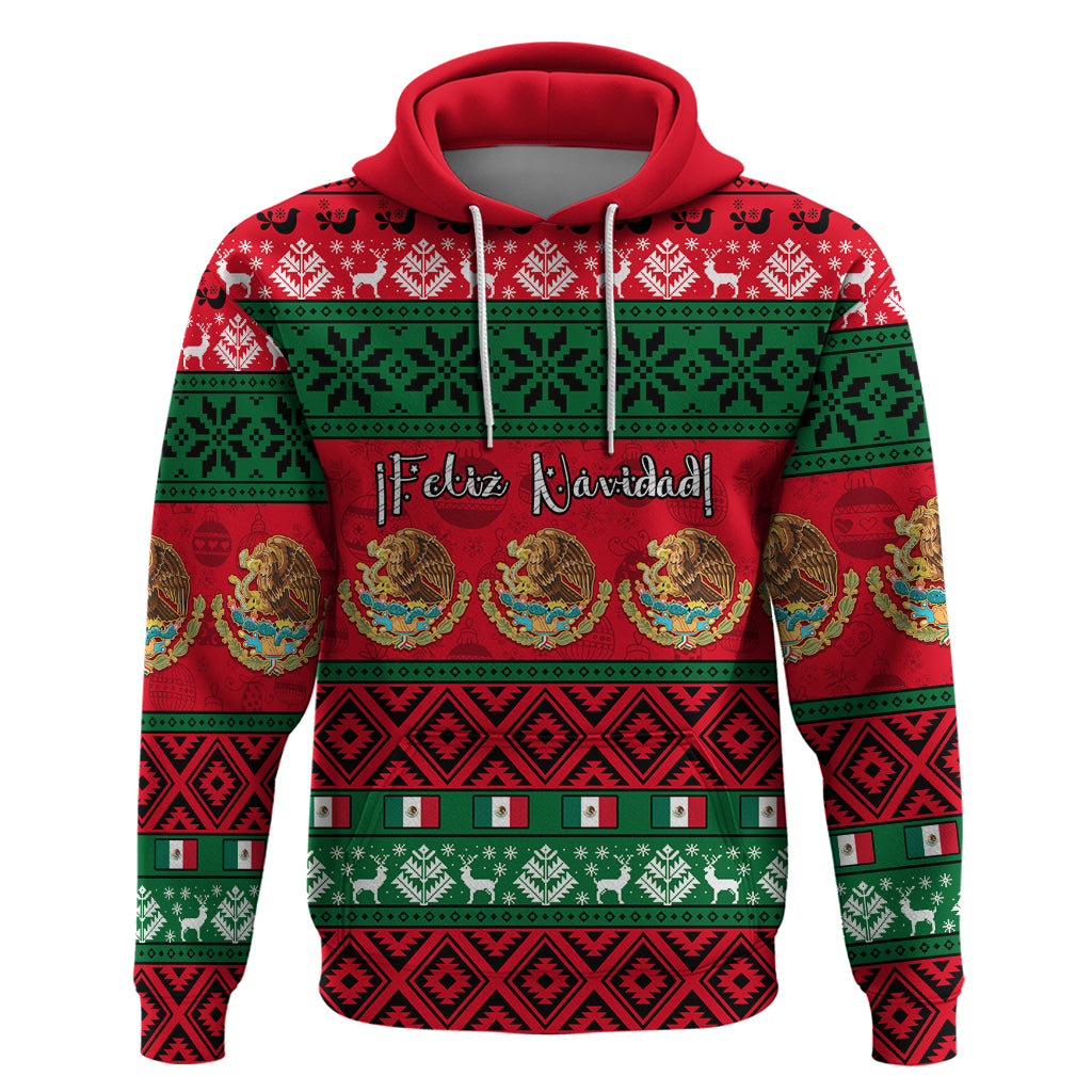 Personalised Mexico Christmas Hoodie Feliz Navidad Mexican Pattern LT14