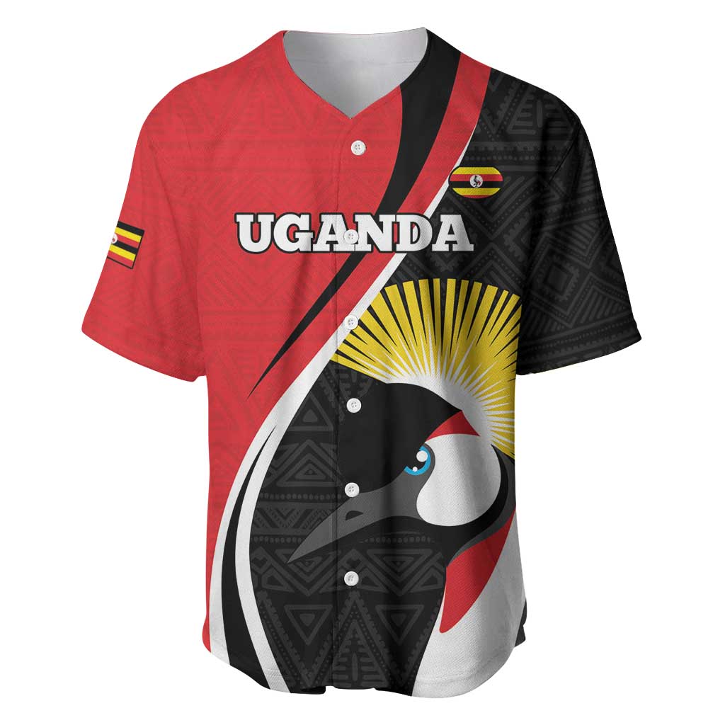 Afro Uganda Rugby Custom Baseball Jersey Go Cranes - African Pattern LT14