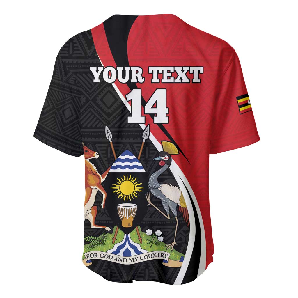 Afro Uganda Rugby Custom Baseball Jersey Go Cranes - African Pattern LT14