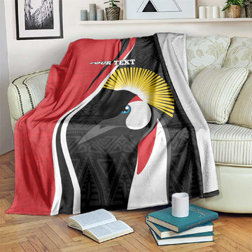 Afro Uganda Rugby Custom Blanket Go Cranes - African Pattern LT14