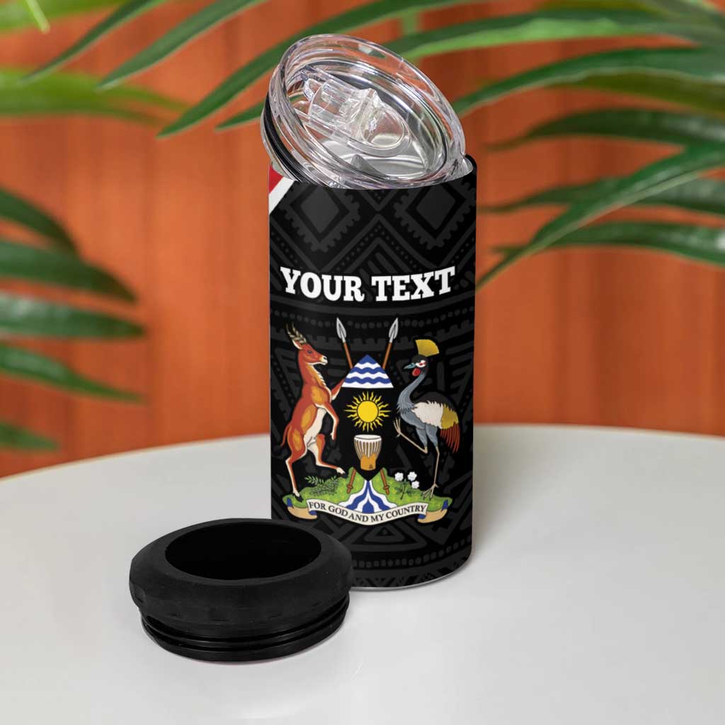 Afro Uganda Rugby Custom 4 in 1 Can Cooler Tumbler Go Cranes - African Pattern LT14