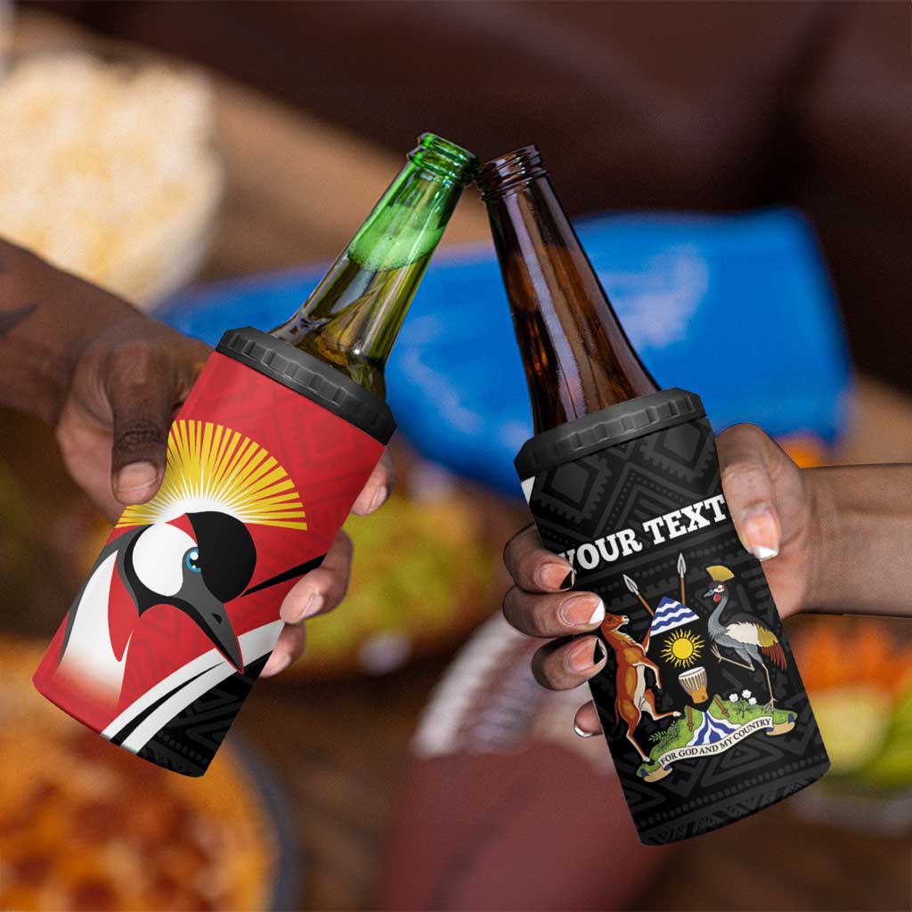 Afro Uganda Rugby Custom 4 in 1 Can Cooler Tumbler Go Cranes - African Pattern LT14