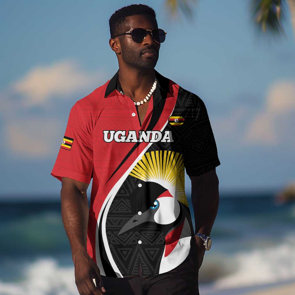 Afro Uganda Rugby Custom Hawaiian Shirt Go Cranes - African Pattern LT14