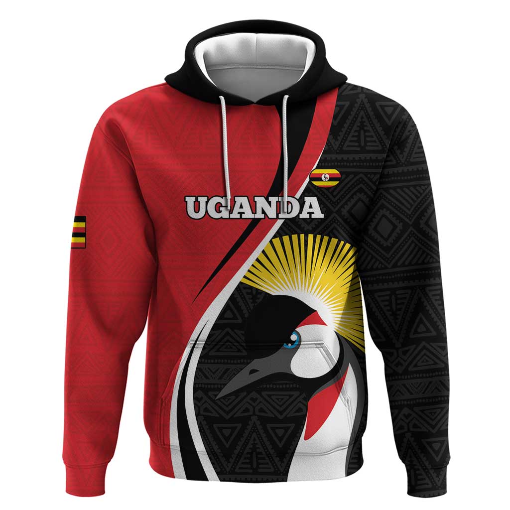 Uganda Rugby Custom Hoodie Go Cranes - African Pattern LT14