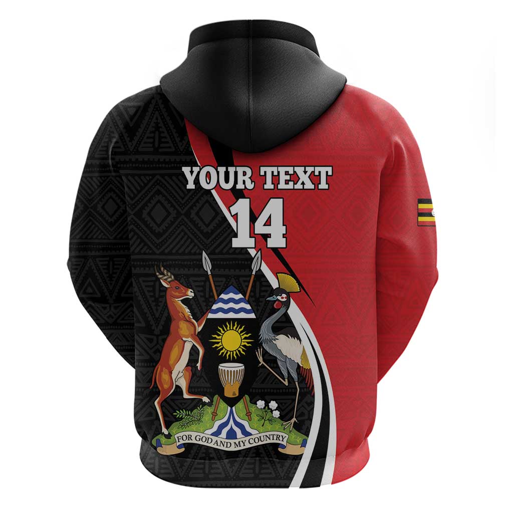 Uganda Rugby Custom Hoodie Go Cranes - African Pattern LT14