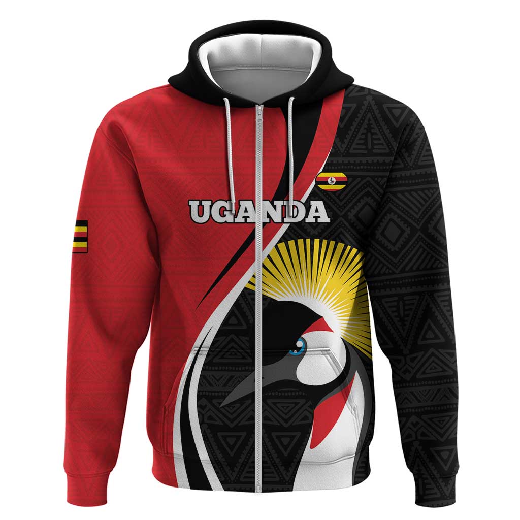 Uganda Rugby Custom Hoodie Go Cranes - African Pattern LT14