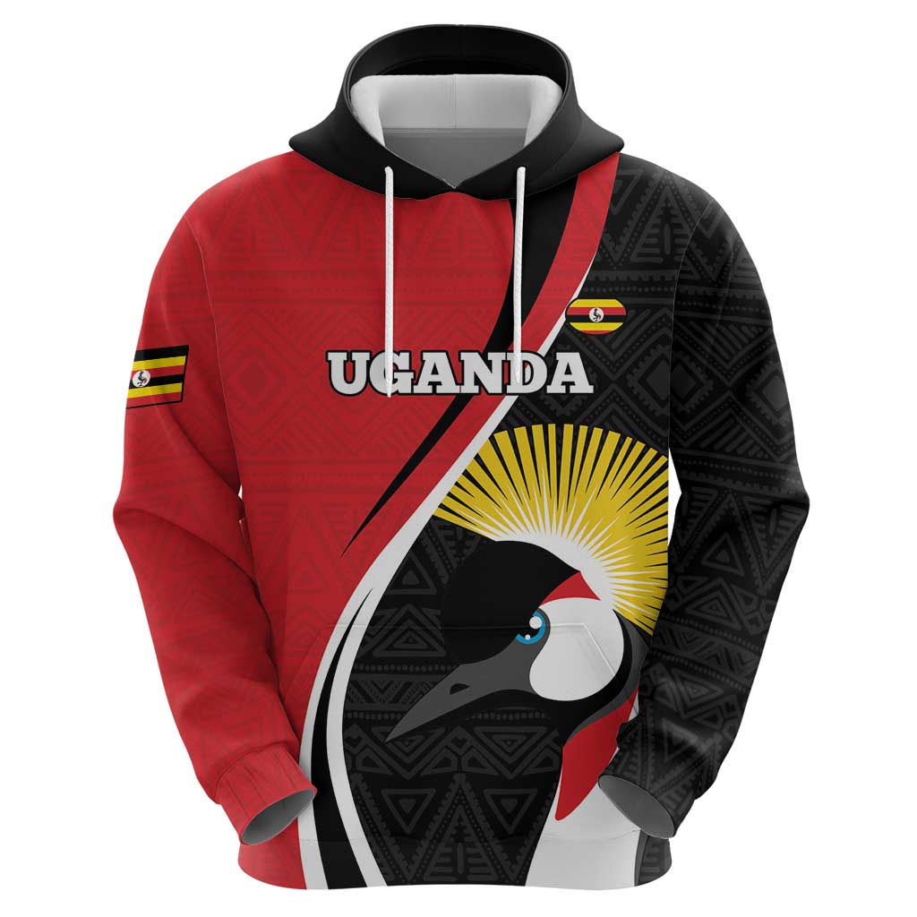 Uganda Rugby Custom Hoodie Go Cranes - African Pattern LT14