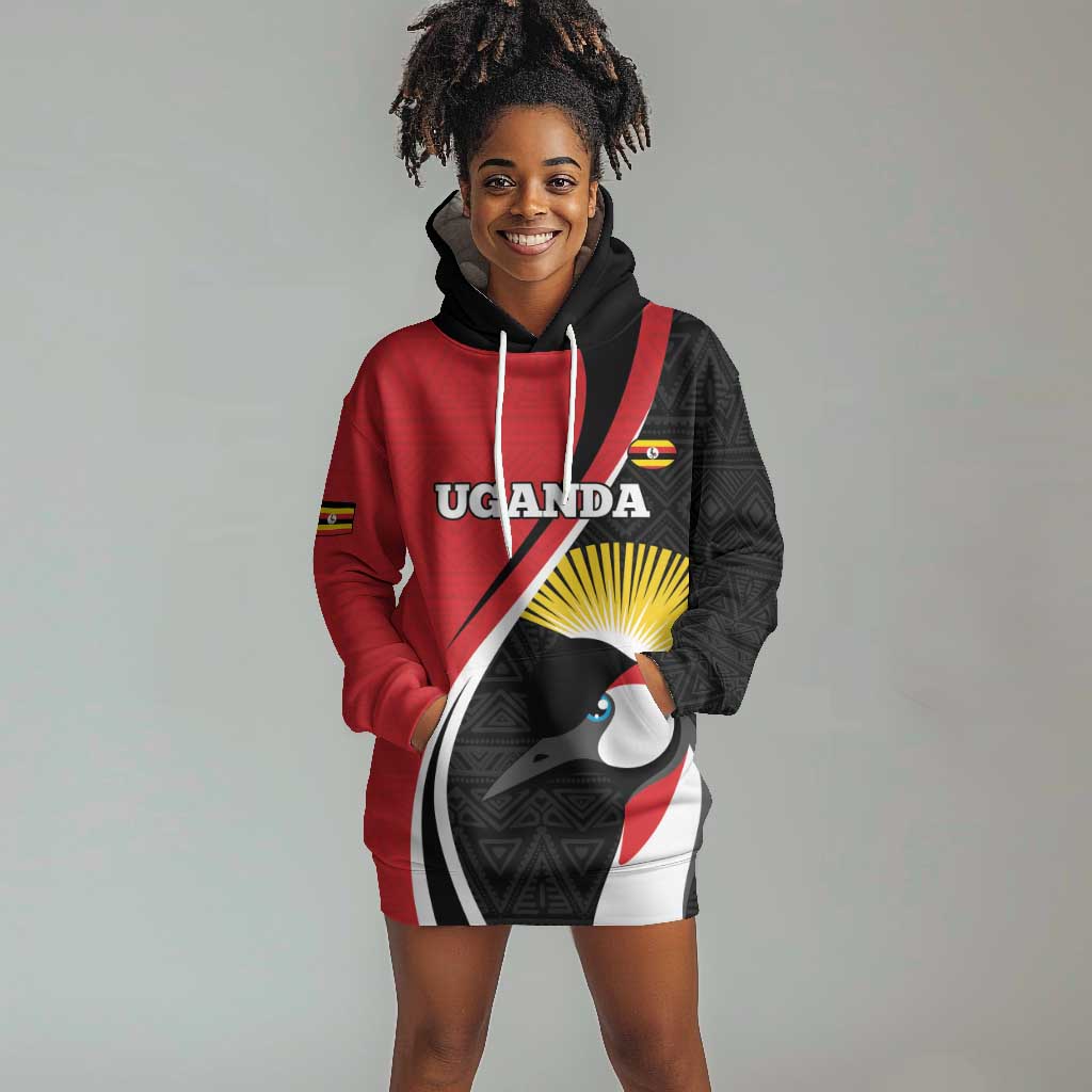 Afro Uganda Rugby Custom Hoodie Dress Go Cranes - African Pattern LT14