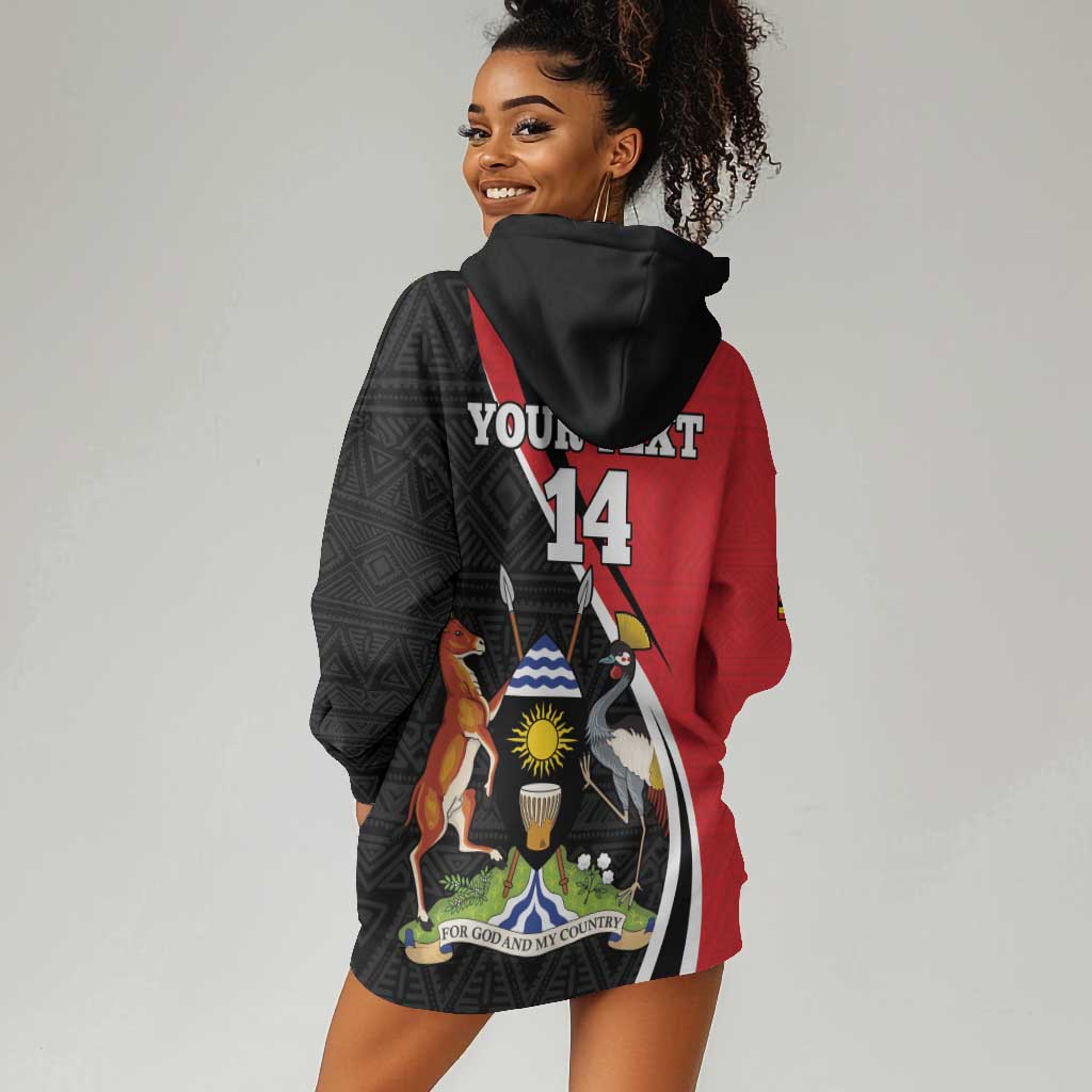 Afro Uganda Rugby Custom Hoodie Dress Go Cranes - African Pattern LT14