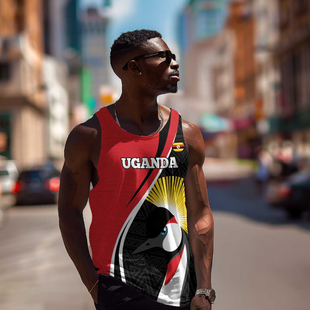 Afro Uganda Rugby Custom Men Tank Top Go Cranes - African Pattern LT14
