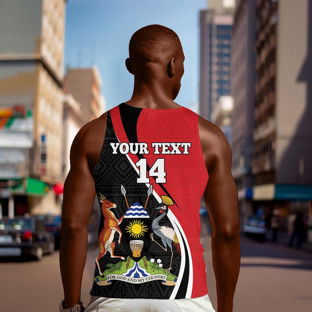 Afro Uganda Rugby Custom Men Tank Top Go Cranes - African Pattern LT14