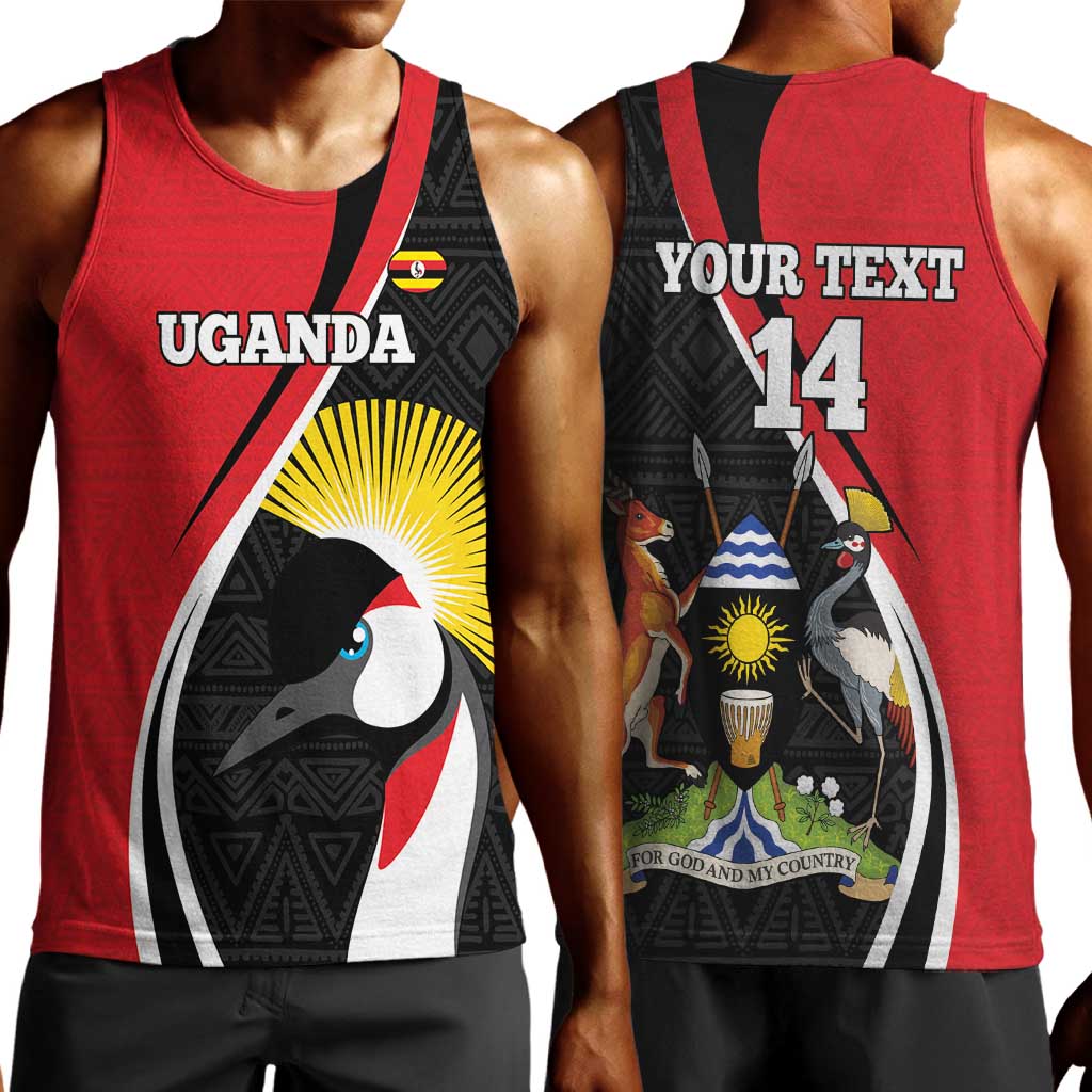 Afro Uganda Rugby Custom Men Tank Top Go Cranes - African Pattern LT14