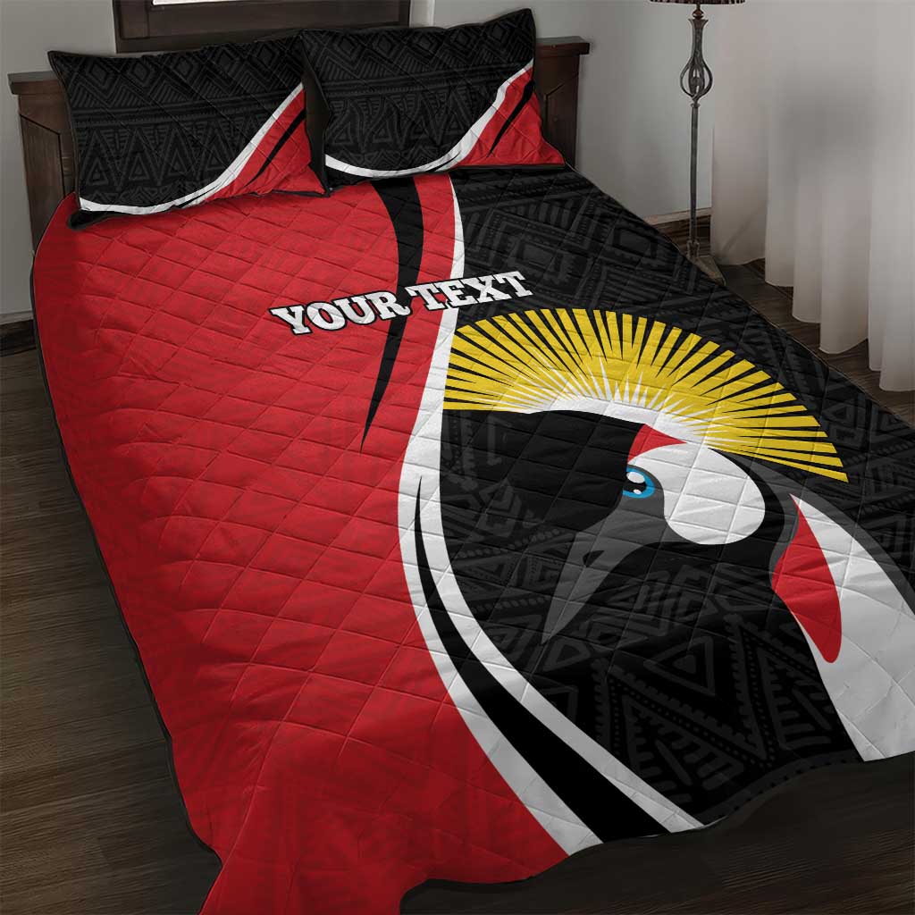 Afro Uganda Rugby Custom Quilt Bed Set Go Cranes - African Pattern LT14