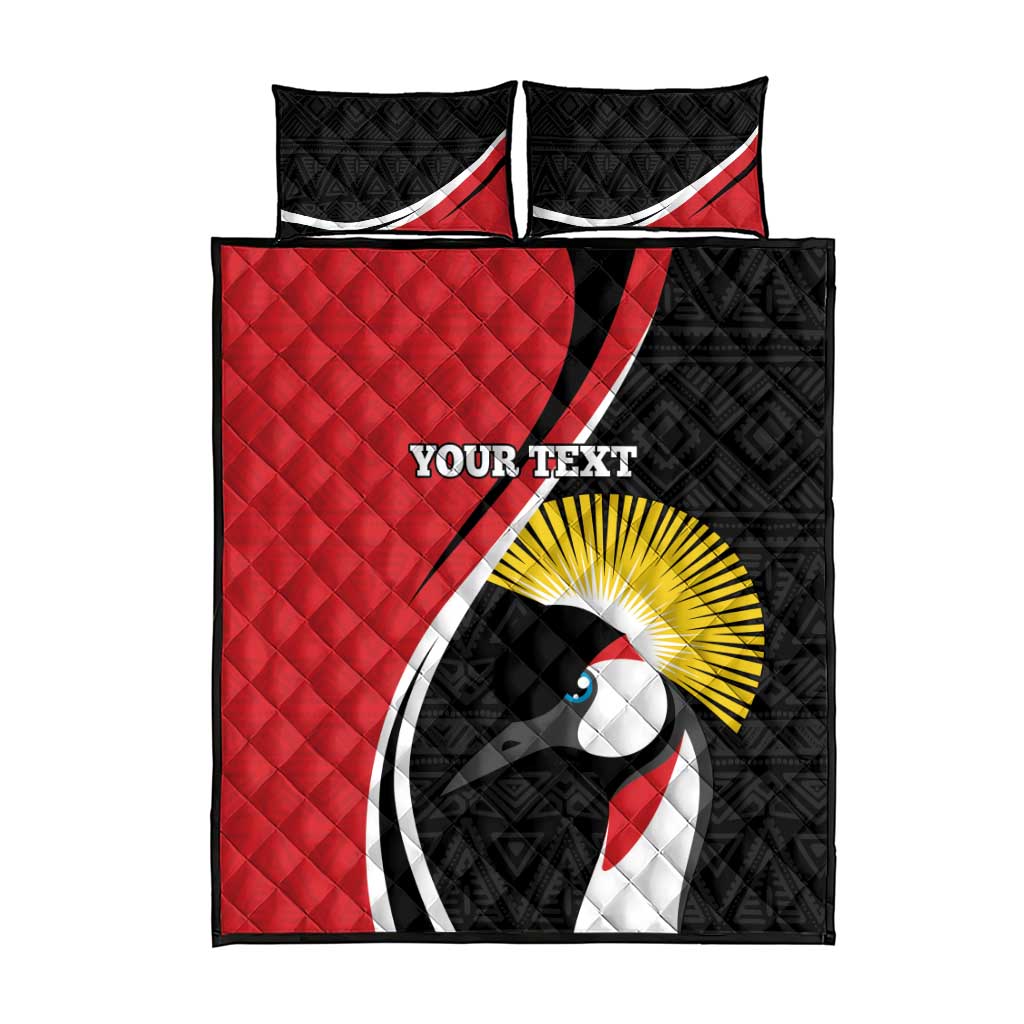 Afro Uganda Rugby Custom Quilt Bed Set Go Cranes - African Pattern LT14