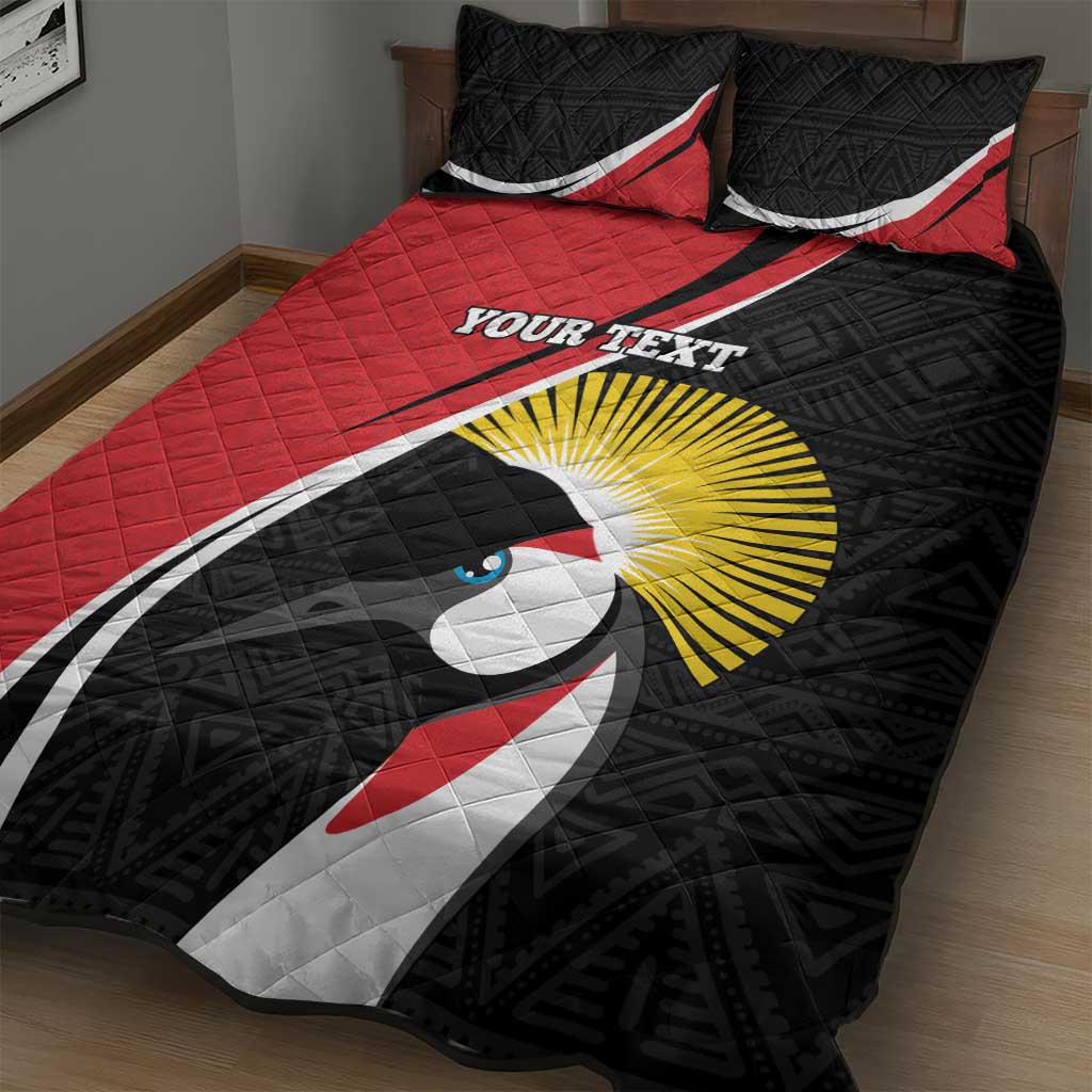 Afro Uganda Rugby Custom Quilt Bed Set Go Cranes - African Pattern LT14