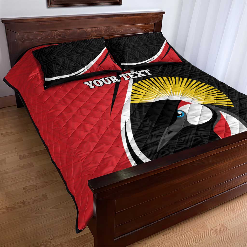 Afro Uganda Rugby Custom Quilt Bed Set Go Cranes - African Pattern LT14