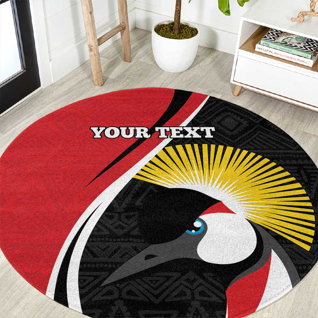 Afro Uganda Rugby Custom Round Carpet Go Cranes - African Pattern LT14